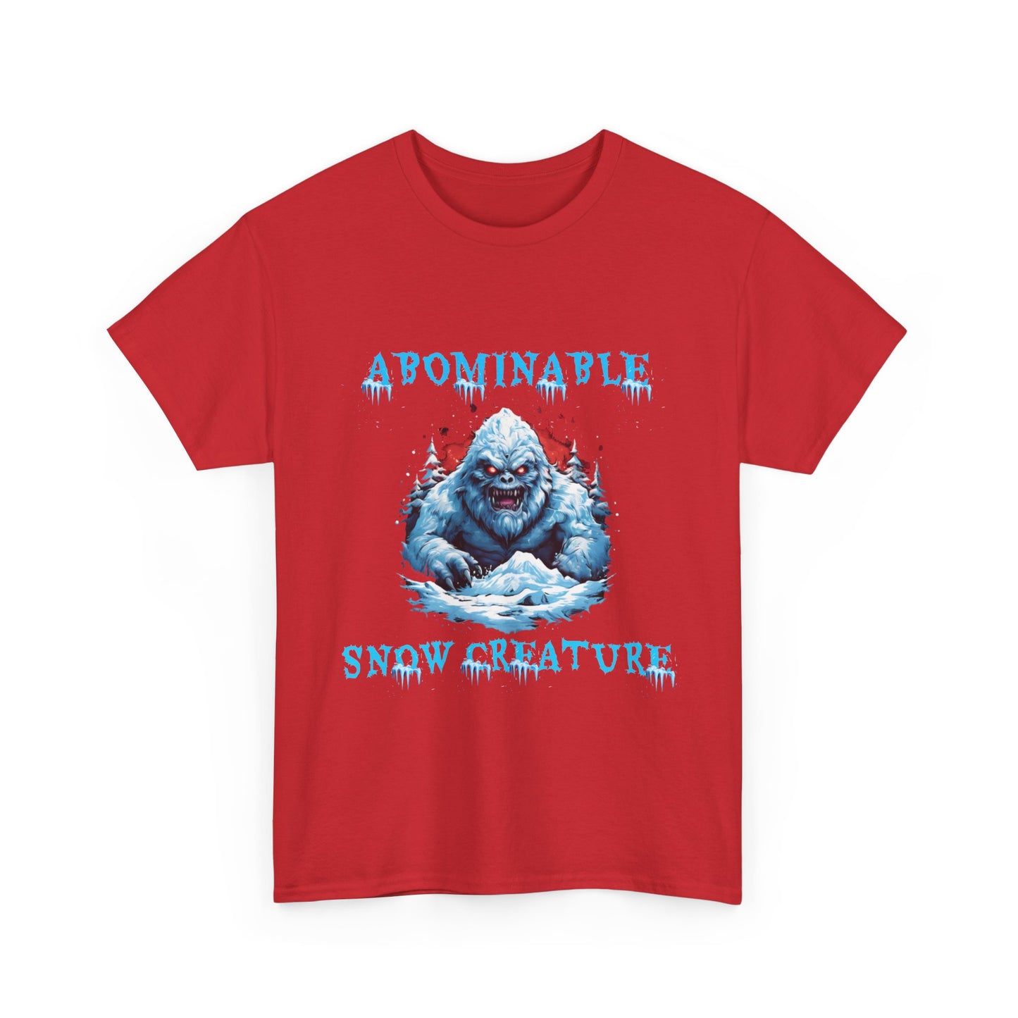 Unisex Heavy Cotton Tee - Abominable Snow Creature Graphic Tee