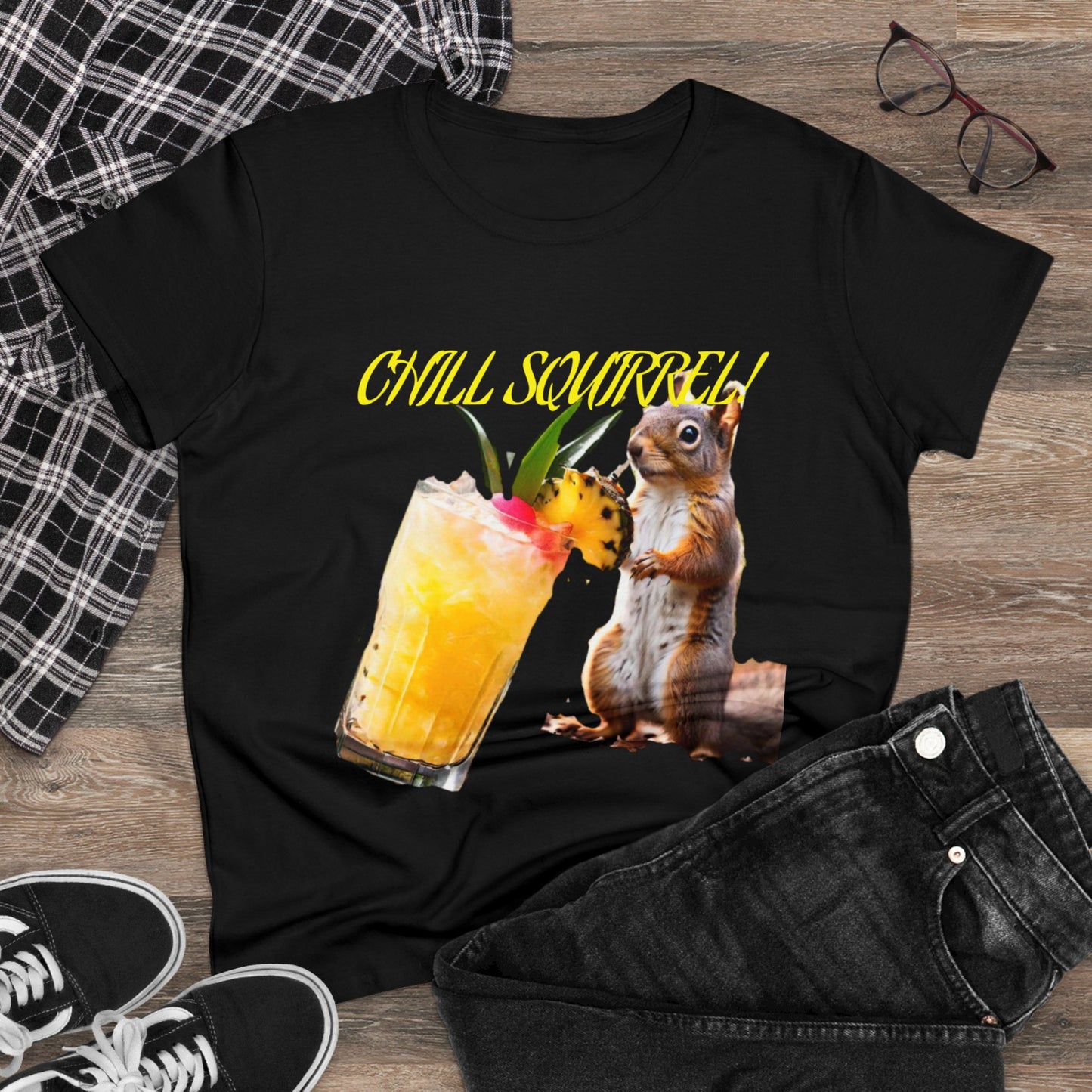 Chill Squirrell Women's Midweight Cotton Tee