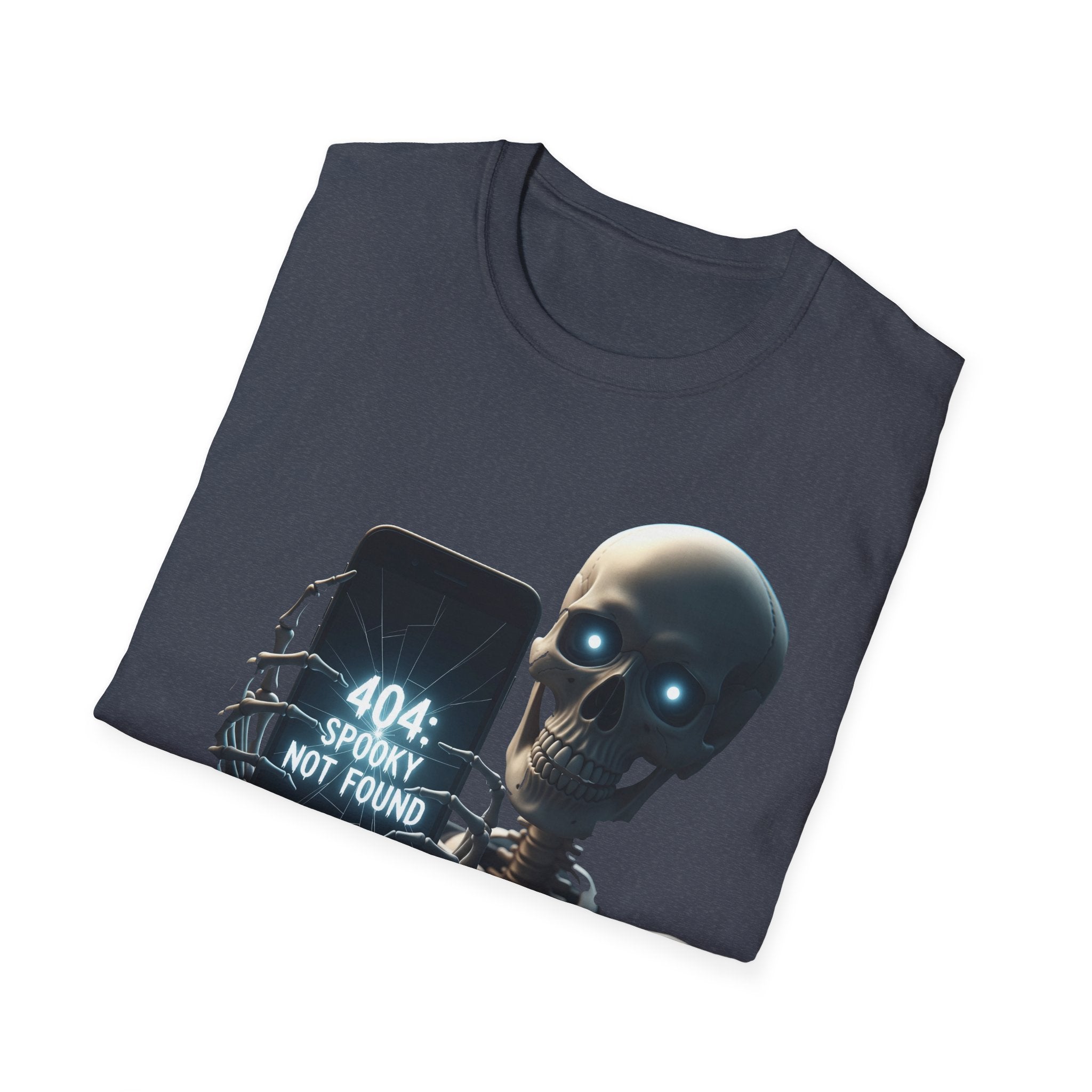 404 Spooky Not Found Skeleton T-Shirt, Halloween Tee, Unisex Graphic Shirt, Casual Wear, Fun Halloween Gift