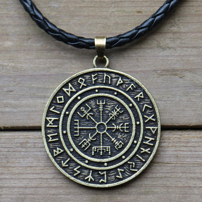 Viking Pirate Compass Rune Necklace