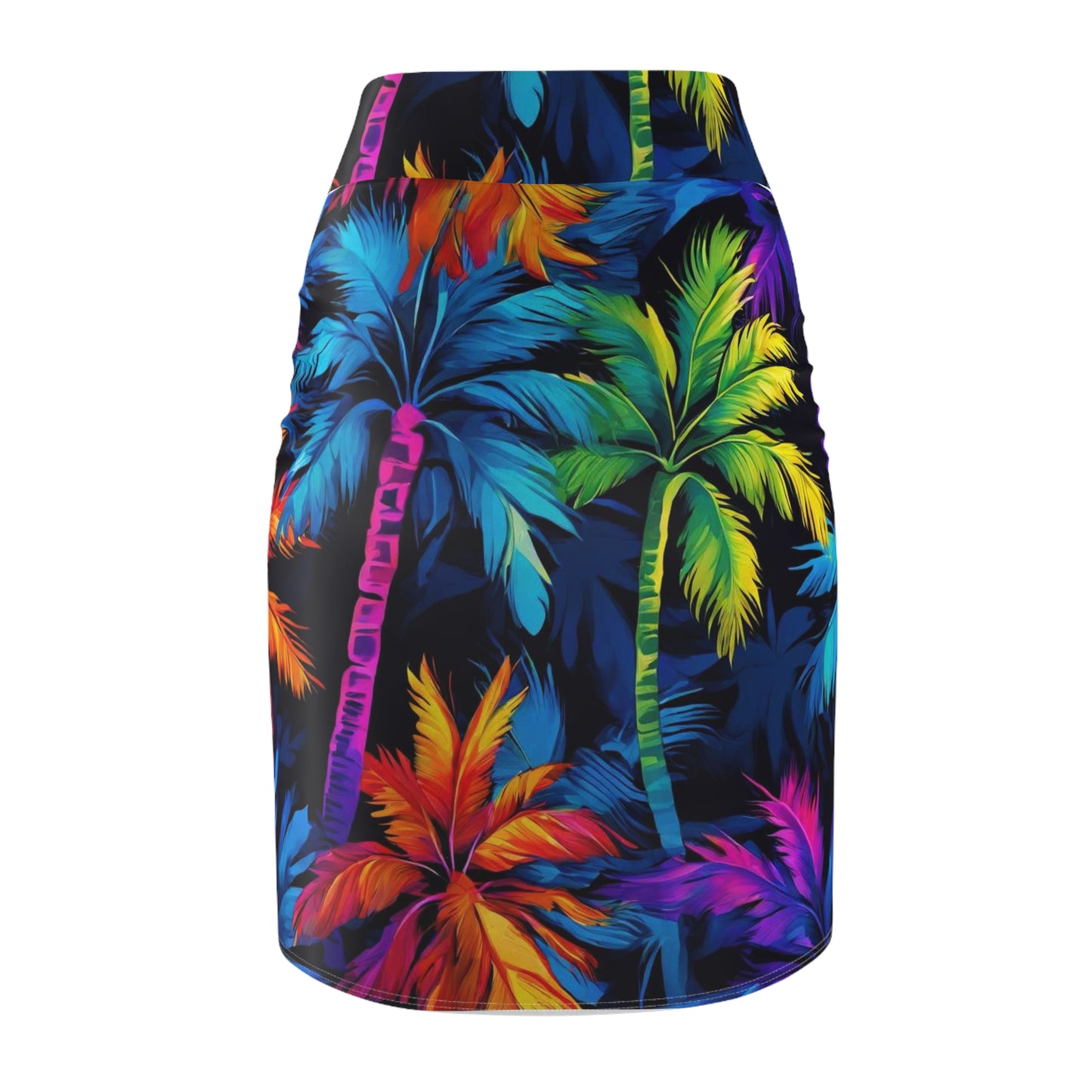 Rainbow Palm Tree Women's Pencil Skirt (AOP)