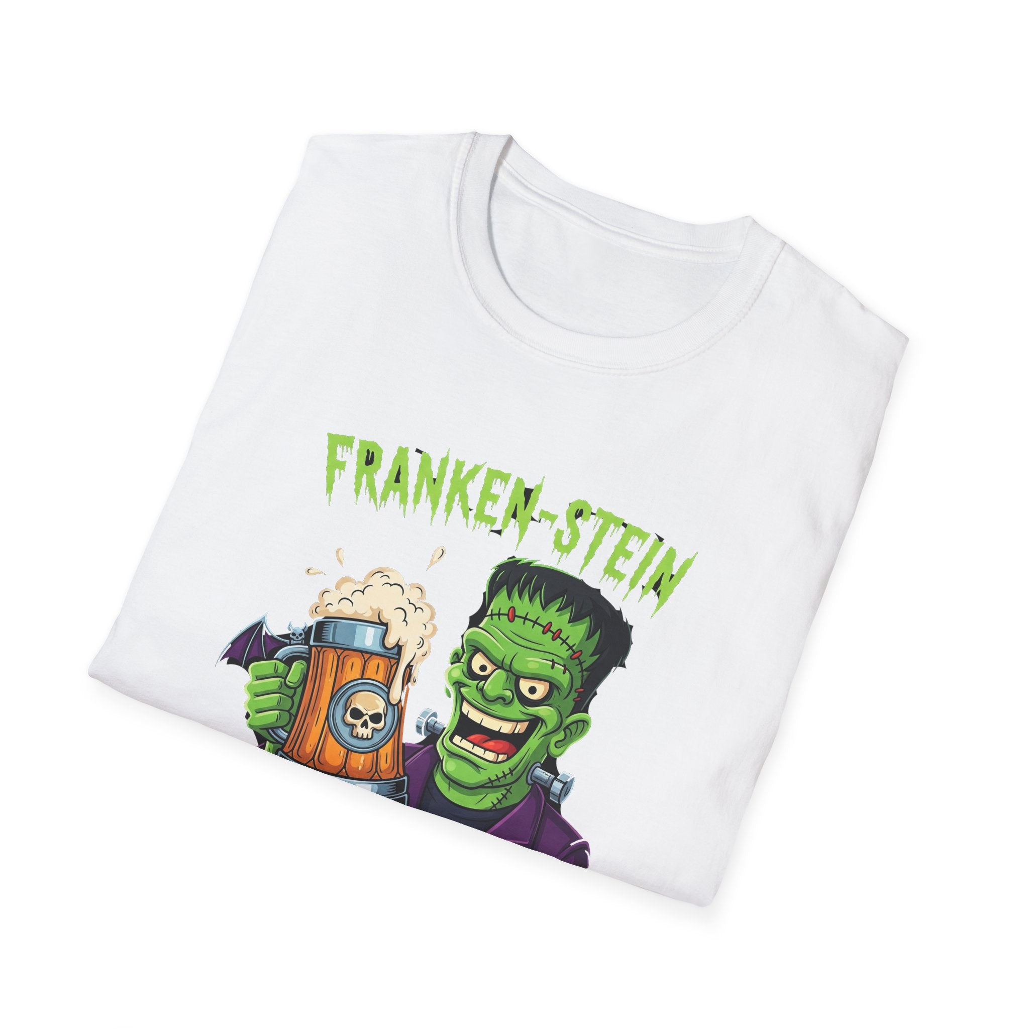 Franken-stein Beer T-Shirt, Spooky Halloween Apparel, Unisex Graphic Tee, Monster Mash Party Shirt, Halloween Costume Top, Beer Lover Gift