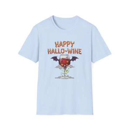 Happy Halloween Wine T-Shirt, Fun Costume Tee, Unisex Graphic Shirt, Spooky Party Wear, Gift for Wine Lovers