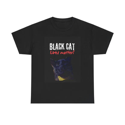 Black Cat Lives Matter Unisex Heavy Cotton Tee