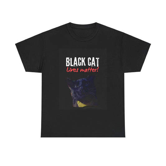 Black Cat Lives Matter Unisex Heavy Cotton Tee