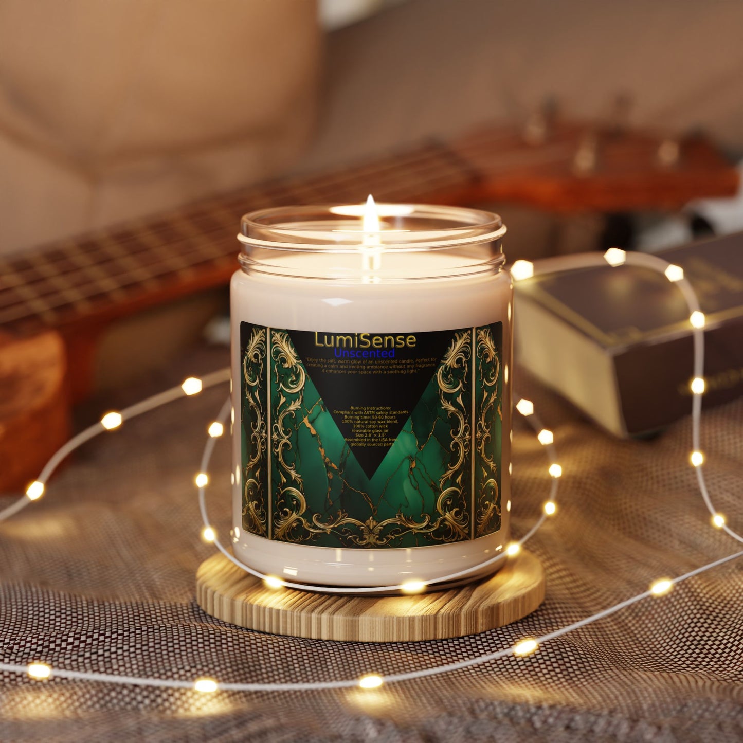 Luxurious Scented Soy Candle - 9oz, Elegant Home Decor with Lumisense Design