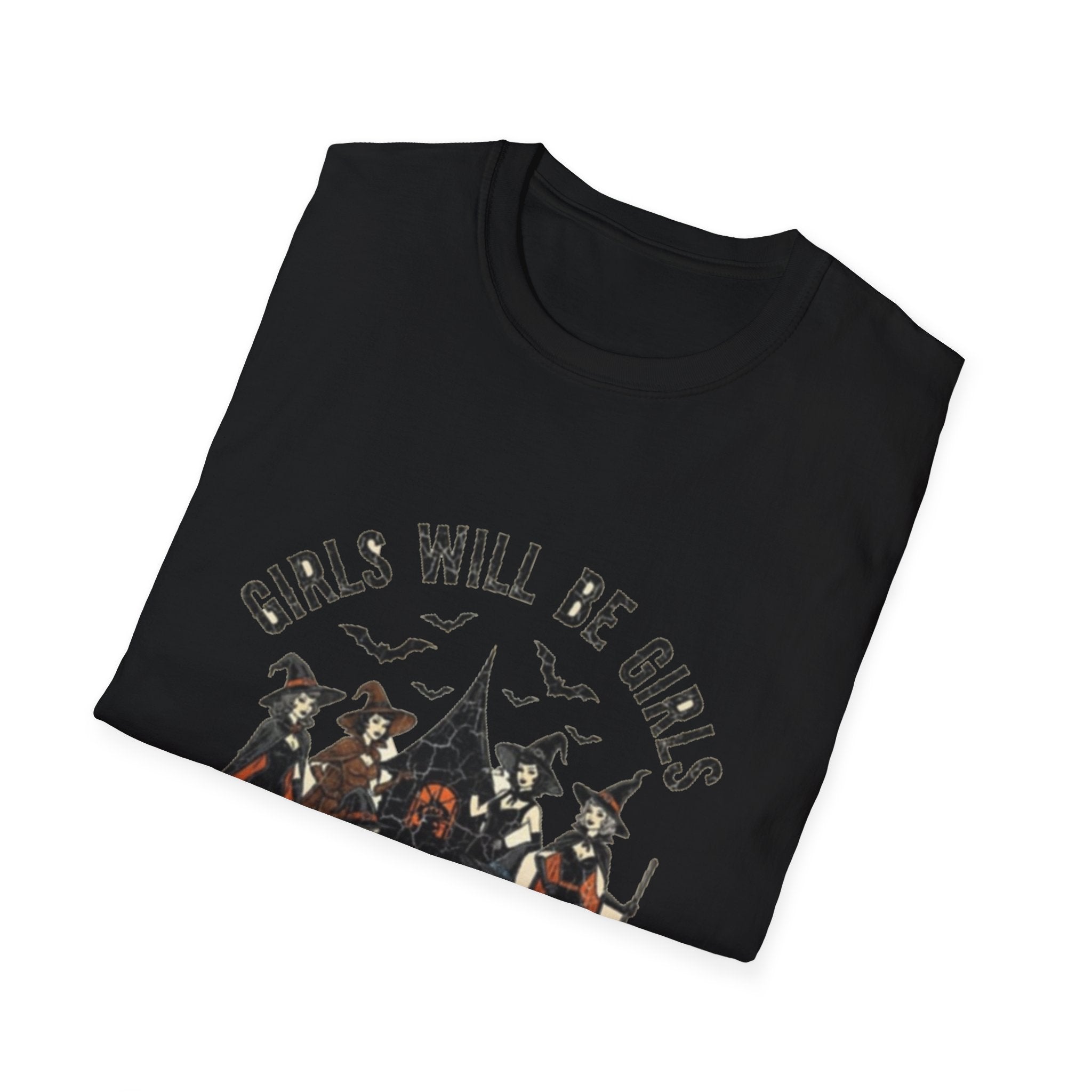 Girls Will Be Girls, Unisex Softstyle T-Shirt, Halloween Clothing, Vintage Aesthetic Shirt, Alternative Fashion Piece, Casual Wear
