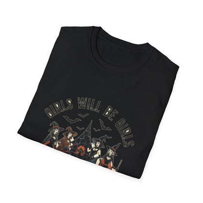 Girls Will Be Girls, Unisex Softstyle T-Shirt, Halloween Clothing, Vintage Aesthetic Shirt, Alternative Fashion Piece, Casual Wear