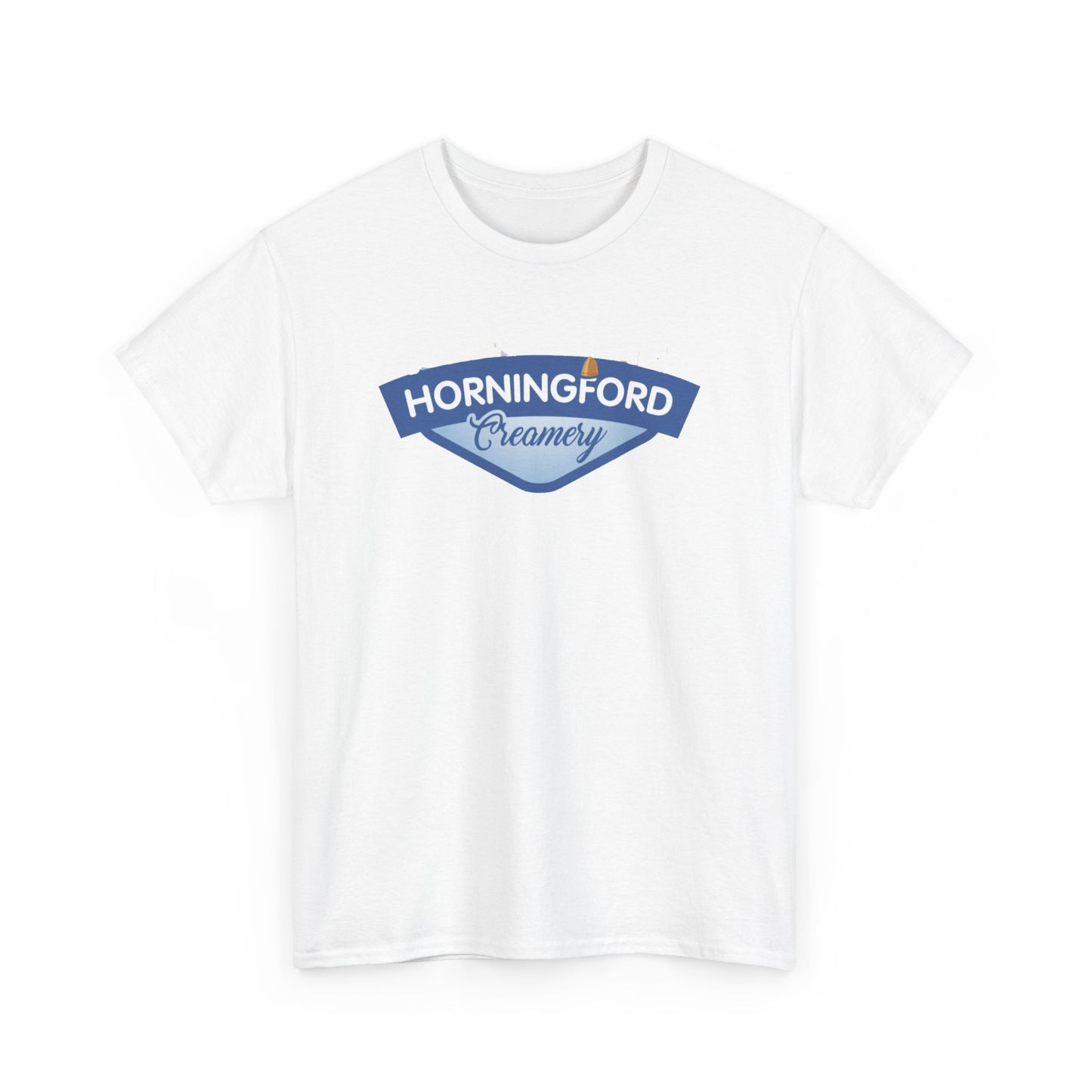 Horningford Creamery Unisex Heavy Cotton Tee - Farm Fresh Design with Cow Graphic