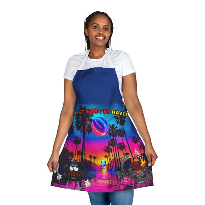 Grills Just Want To Have Fun! Apron, 5-Color Straps (AOP)