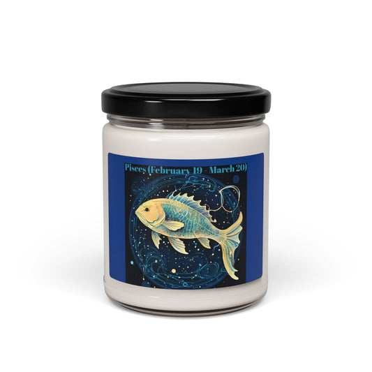 Astrology Pisces Scented Soy Candle - 9oz, Zodiac Decor & Perfect Gift