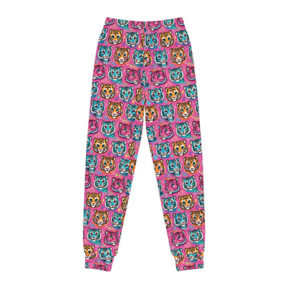 Colorful Tiger Print Youth Joggers - Fun & Stylish Activewear for Kids