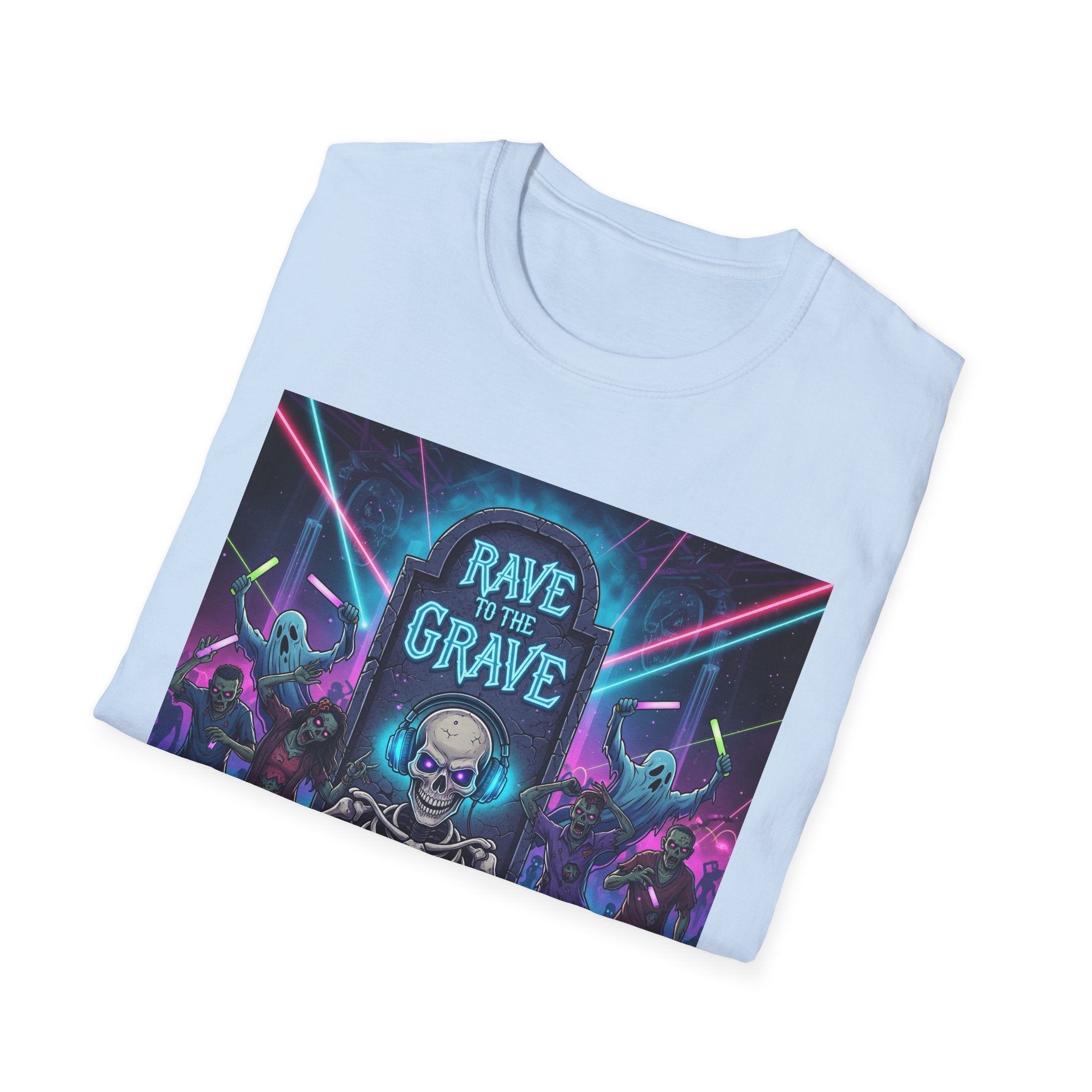 Rave to the Grave T-Shirt | Unisex Graphic Tee, Festival Wear, Halloween Costume, Edgy Apparel, Music Lovers