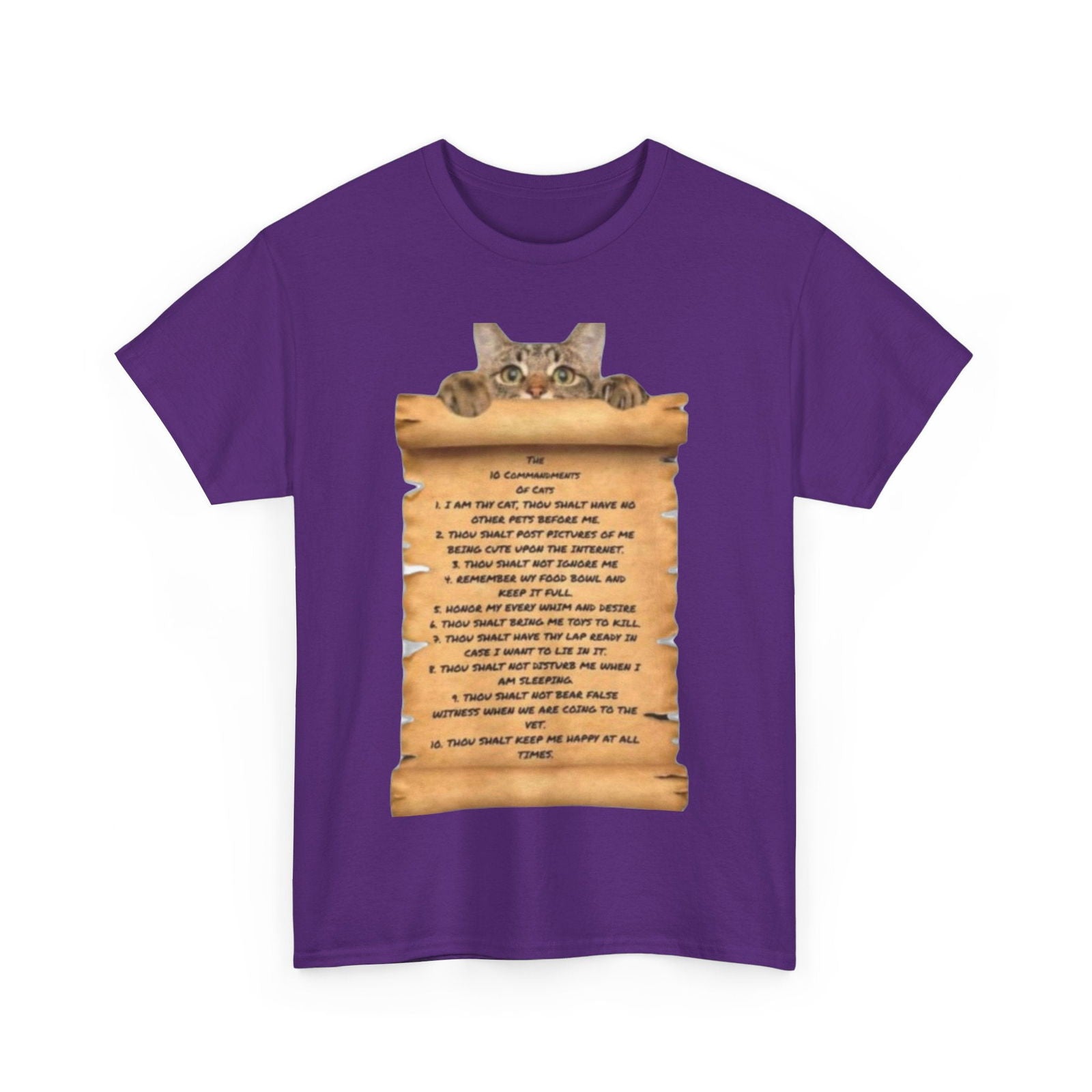 10 commandments Of A Cat Unisex Heavy Cotton Tee - S-Mart Shop Smart Treasures