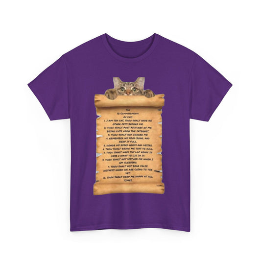 10 commandments Of A Cat Unisex Heavy Cotton Tee - S-Mart Shop Smart Treasures
