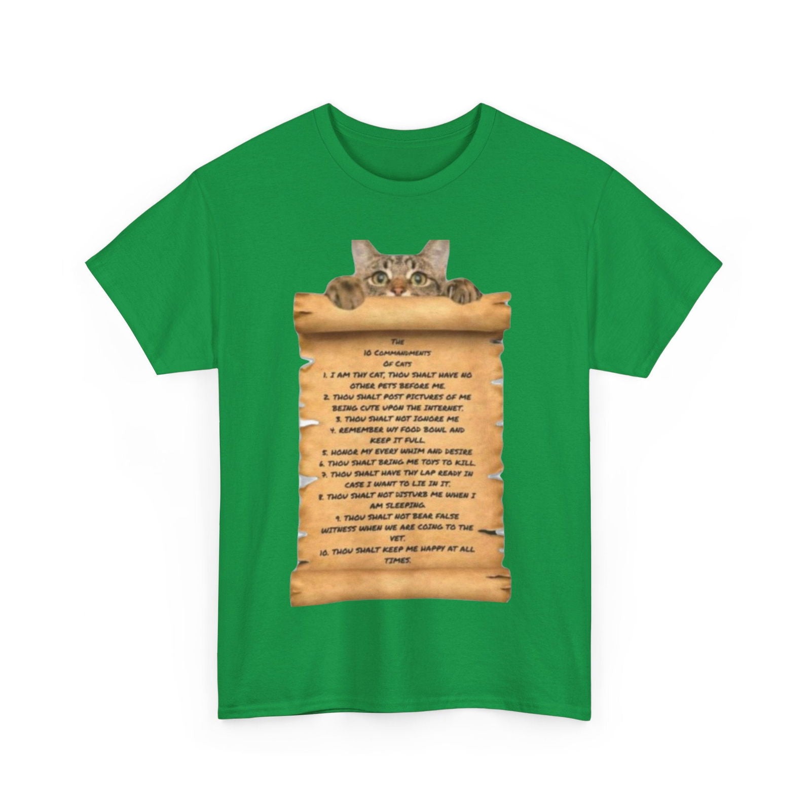 10 commandments Of A Cat Unisex Heavy Cotton Tee - S-Mart Shop Smart Treasures
