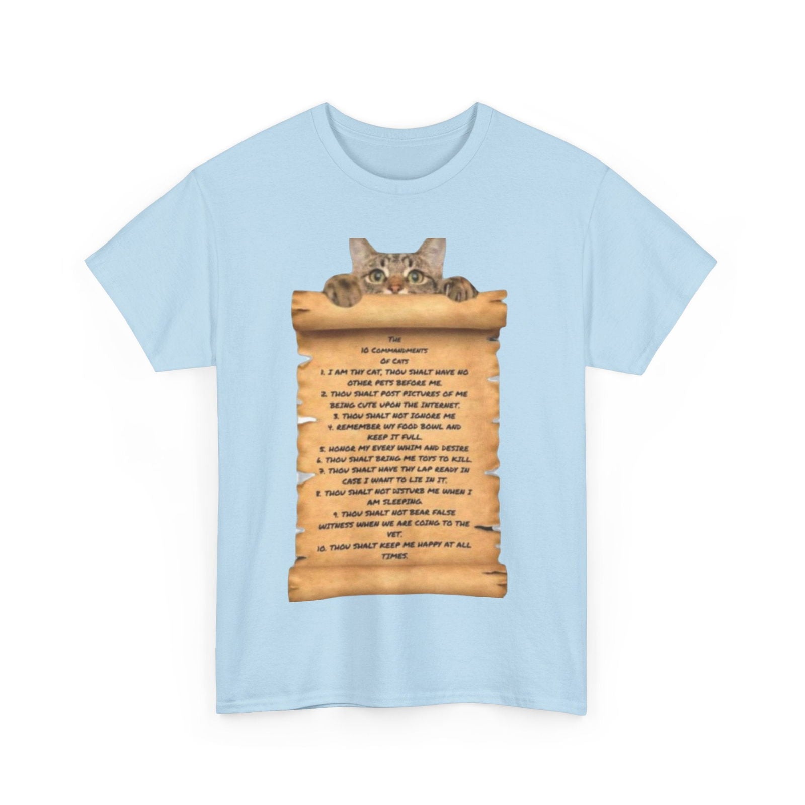 10 commandments Of A Cat Unisex Heavy Cotton Tee - S-Mart Shop Smart Treasures