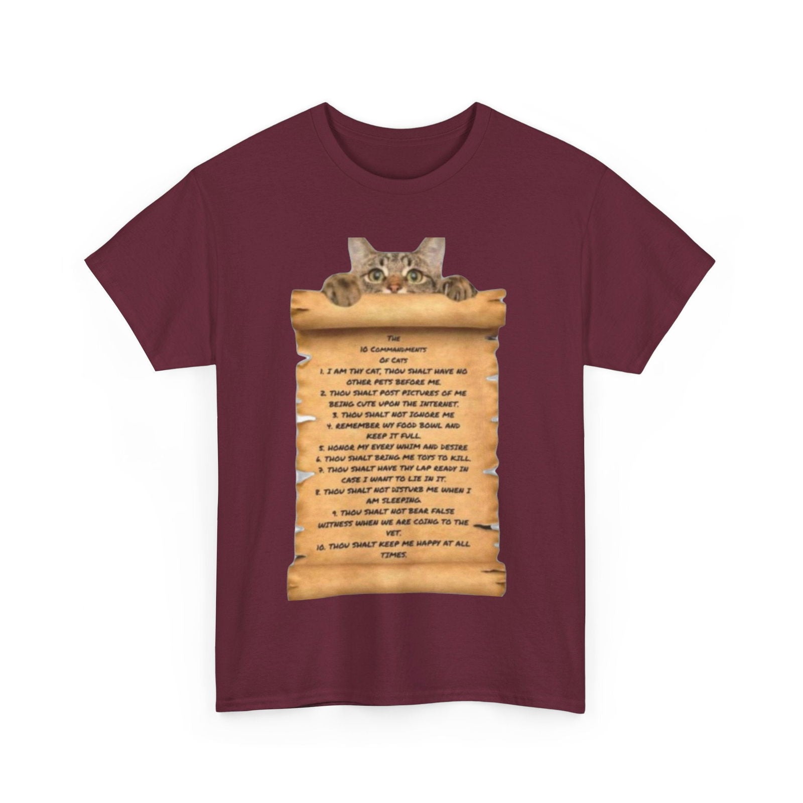 10 commandments Of A Cat Unisex Heavy Cotton Tee - S-Mart Shop Smart Treasures