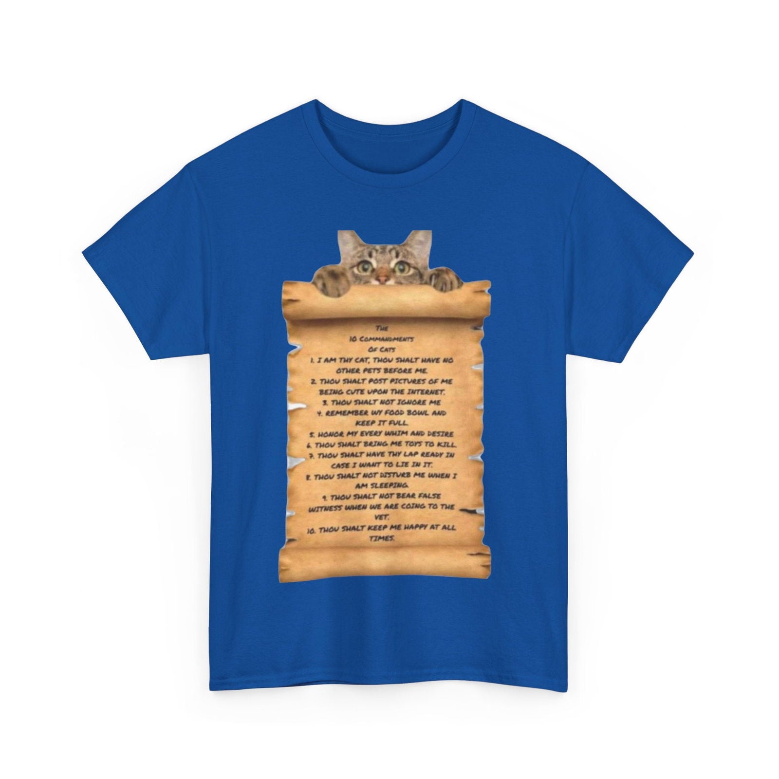 10 commandments Of A Cat Unisex Heavy Cotton Tee - S-Mart Shop Smart Treasures