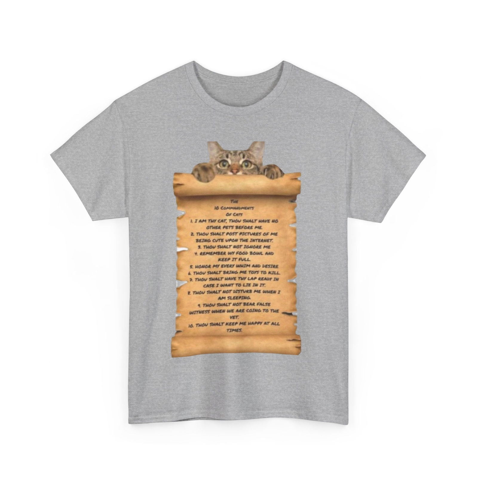 10 commandments Of A Cat Unisex Heavy Cotton Tee - S-Mart Shop Smart Treasures