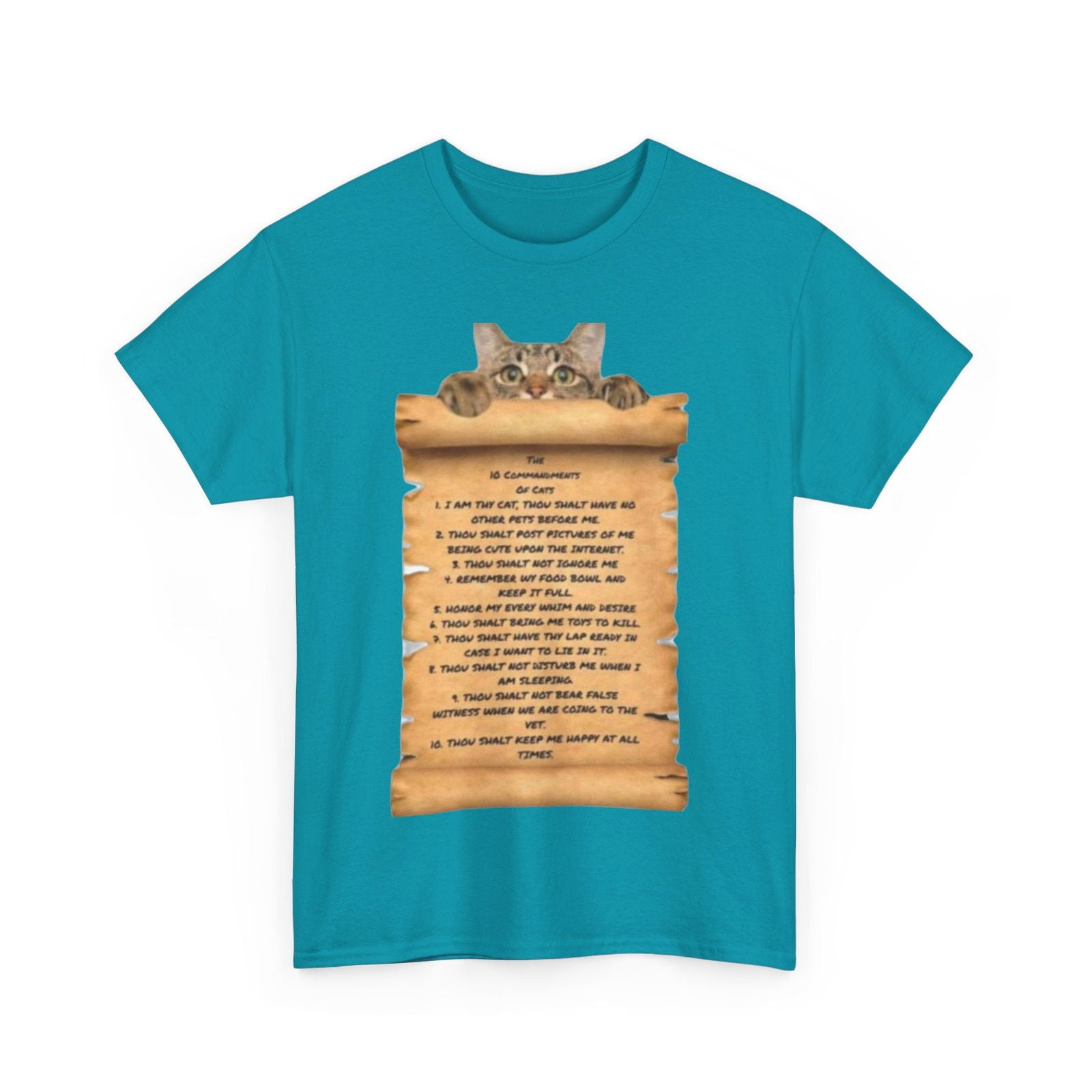 10 commandments Of A Cat Unisex Heavy Cotton Tee - S-Mart Shop Smart Treasures