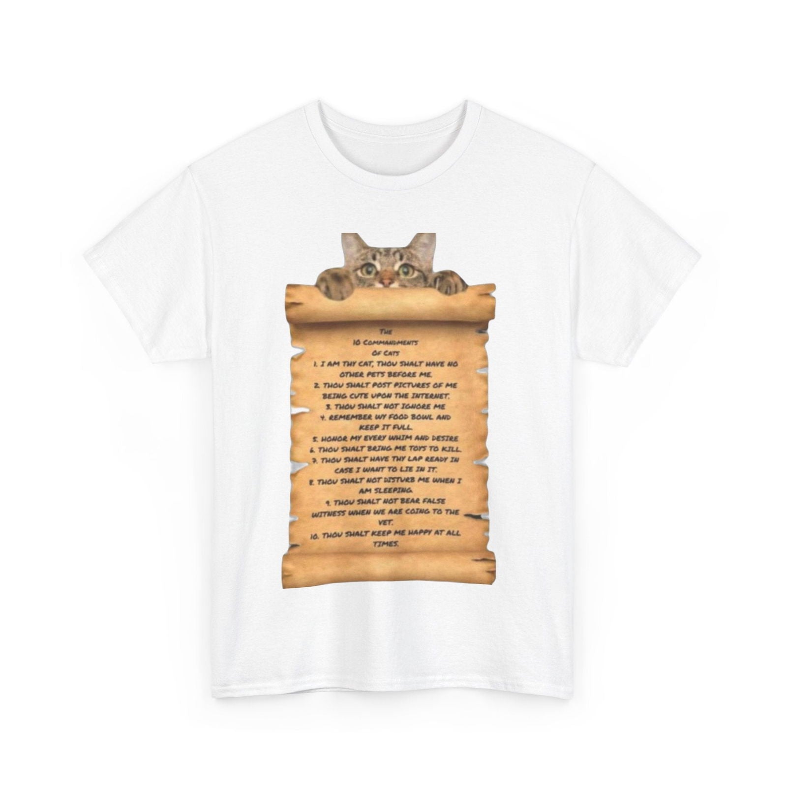 10 commandments Of A Cat Unisex Heavy Cotton Tee - S-Mart Shop Smart Treasures