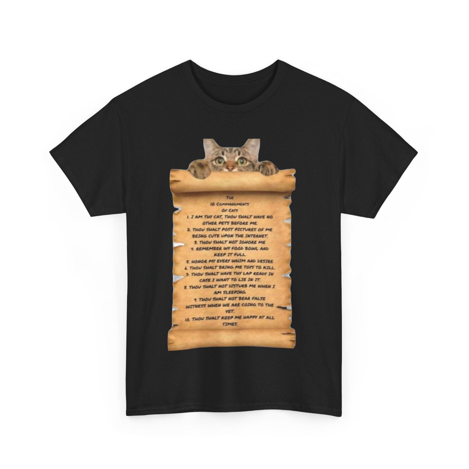 10 commandments Of A Cat Unisex Heavy Cotton Tee - S-Mart Shop Smart Treasures