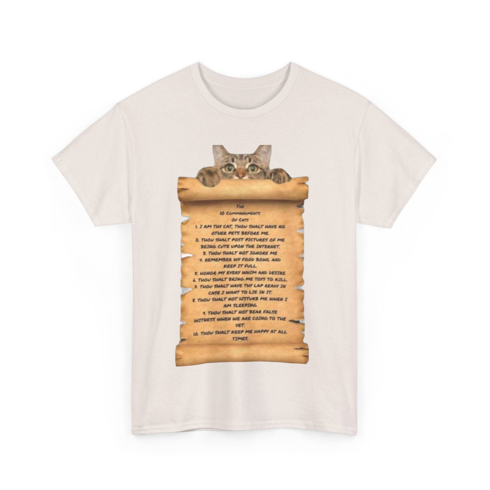 10 commandments Of A Cat Unisex Heavy Cotton Tee - S-Mart Shop Smart Treasures