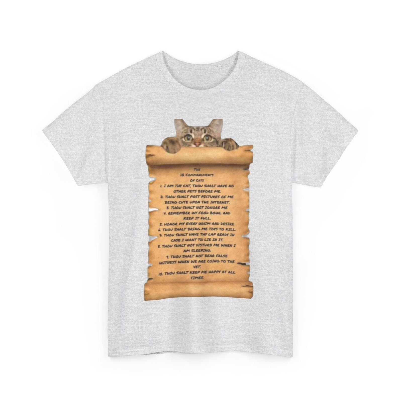 10 commandments Of A Cat Unisex Heavy Cotton Tee - S-Mart Shop Smart Treasures