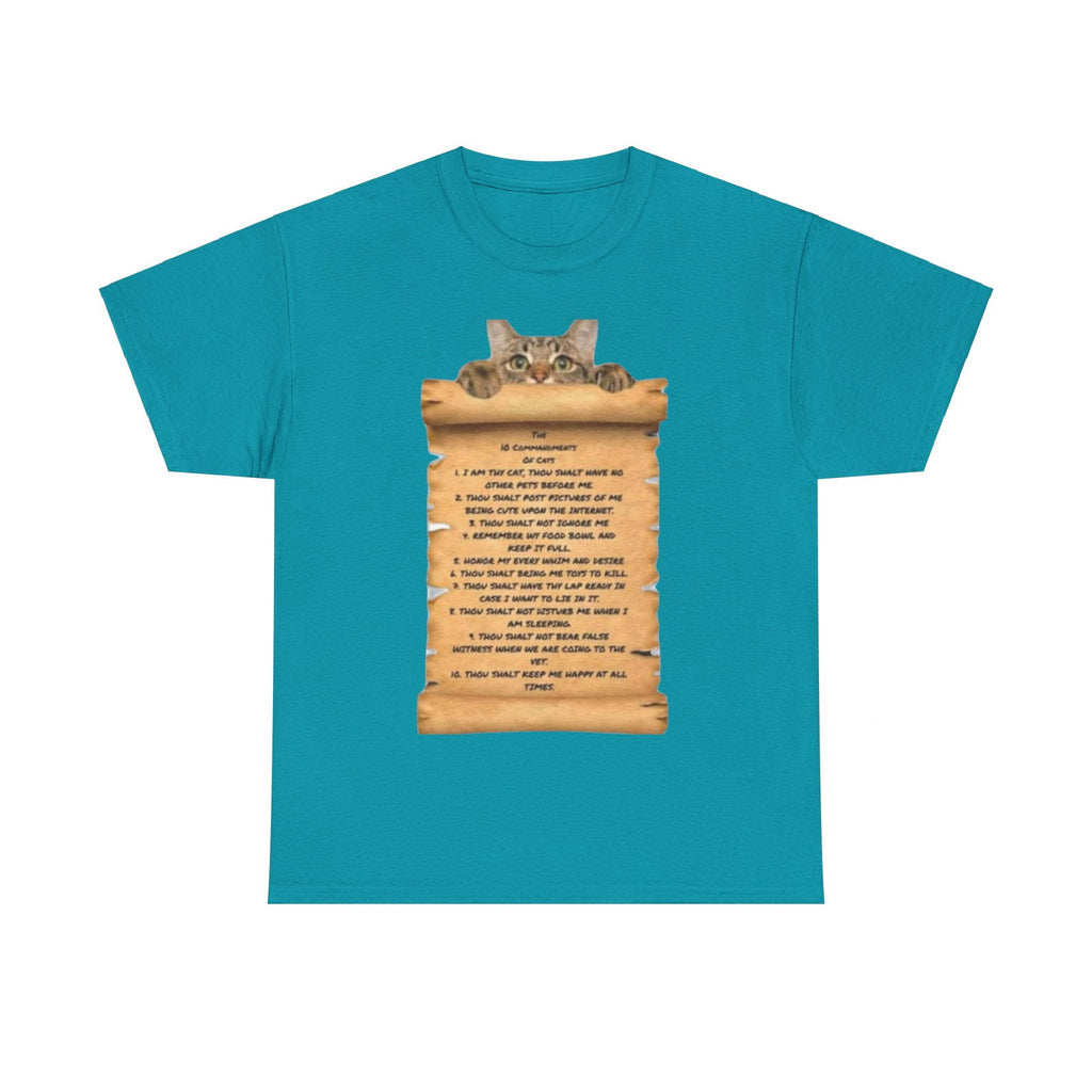 10 commandments Of A Cat Unisex Heavy Cotton Tee - S-Mart Shop Smart Treasures