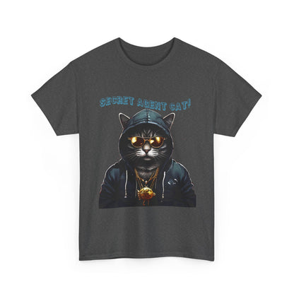 Secret Agent Cat Unisex Heavy Cotton Tee