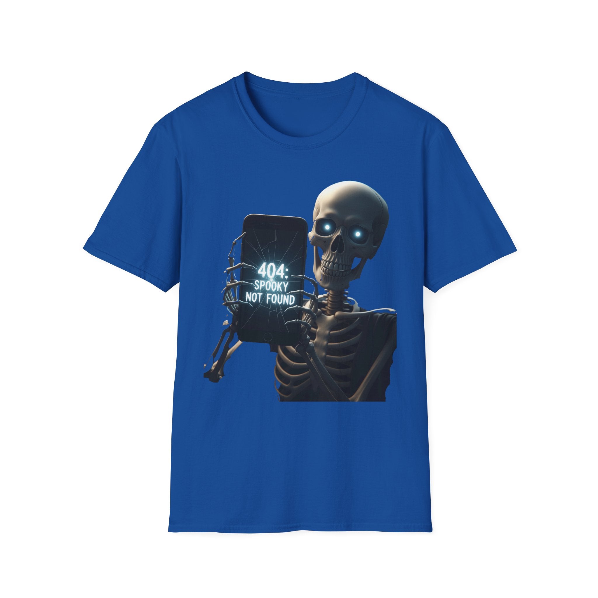 404 Spooky Not Found Skeleton T-Shirt, Halloween Tee, Unisex Graphic Shirt, Casual Wear, Fun Halloween Gift