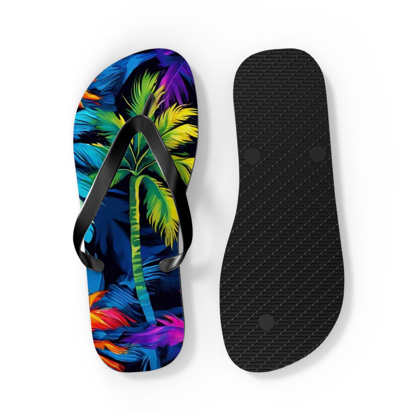 Dark Palm Flip Flops