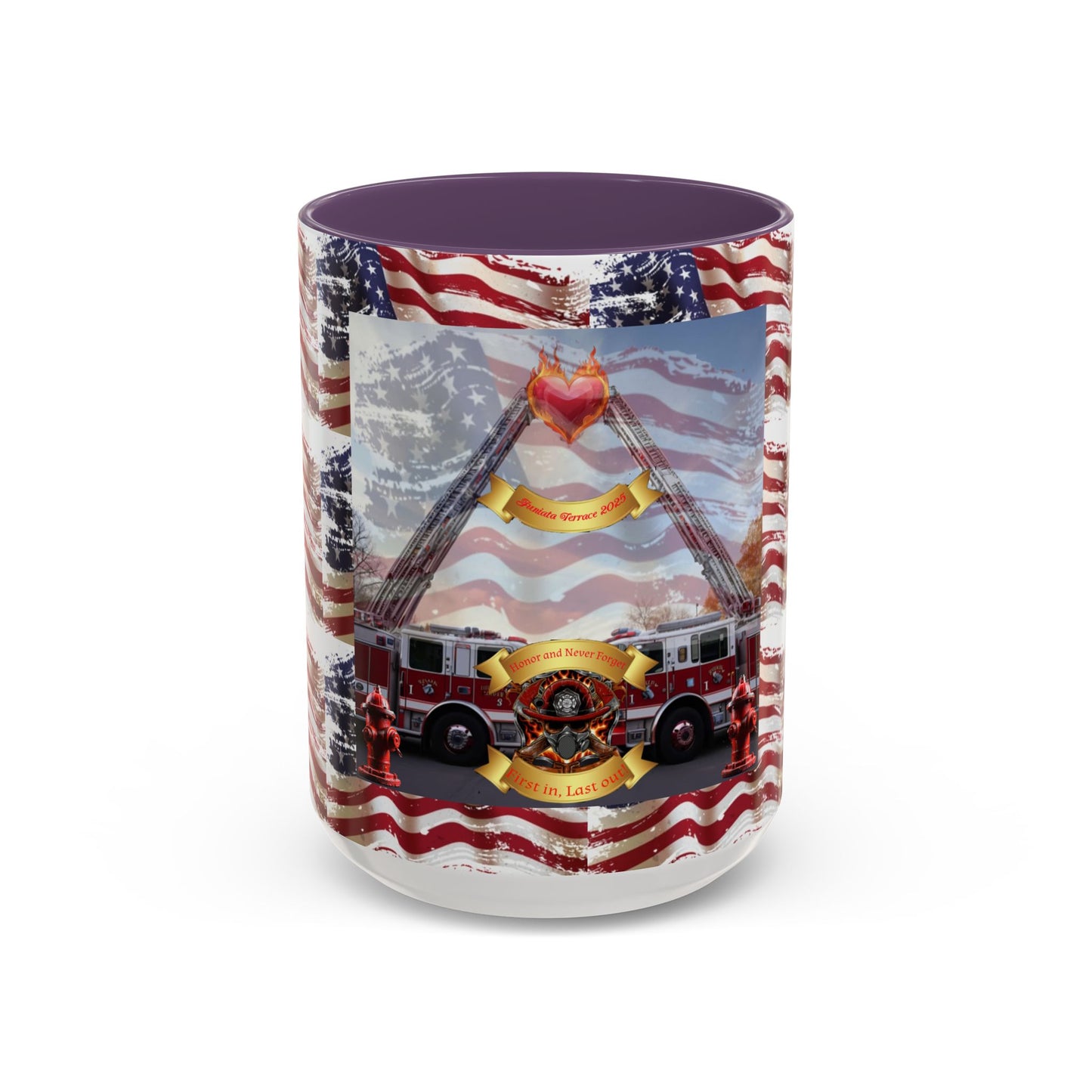 Juniata Terrace Fire 2025 Patriotic Firefighter Accent Coffee Mug - 11oz & 15oz