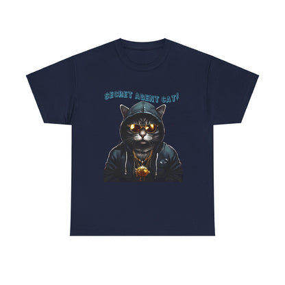 Secret Agent Cat Unisex Heavy Cotton Tee