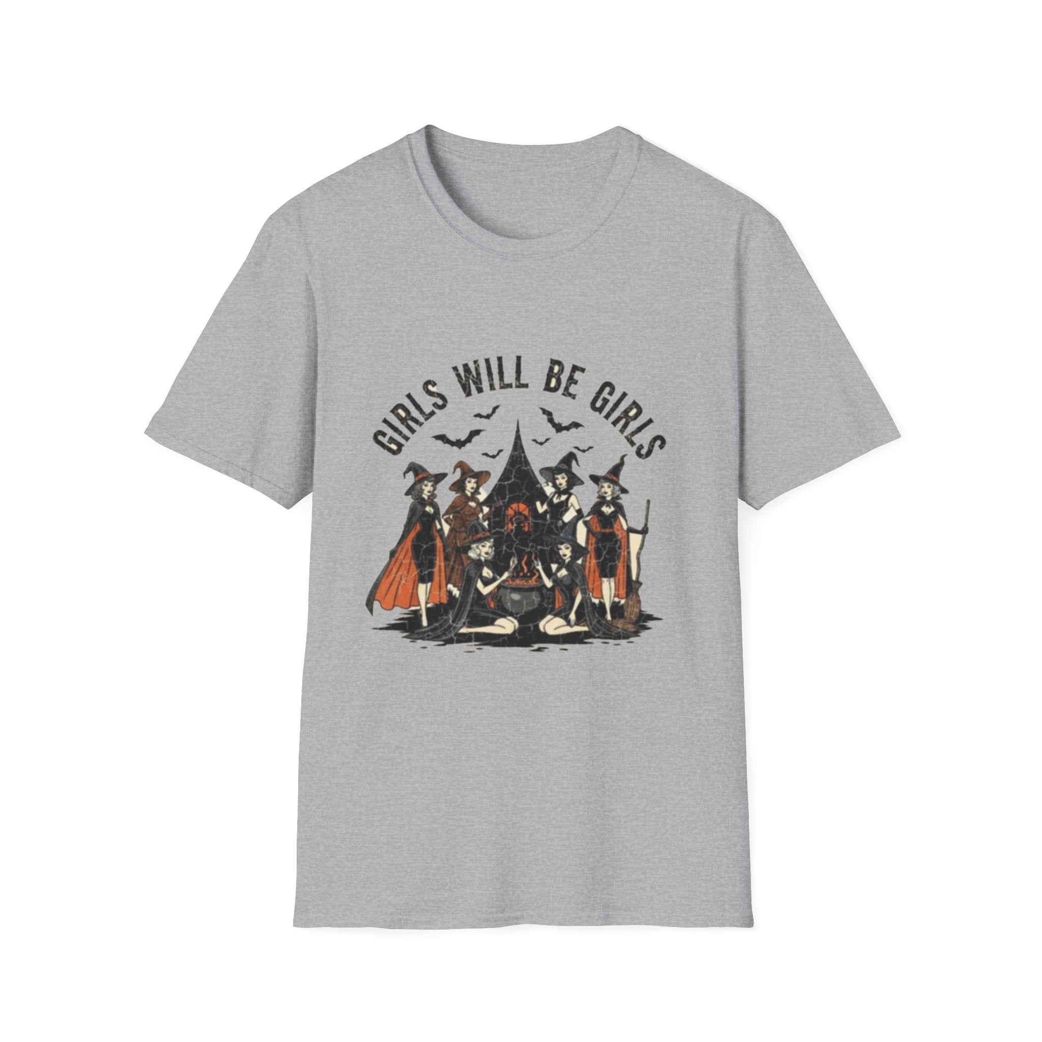 Girls Will Be Girls, Unisex Softstyle T-Shirt, Halloween Clothing, Vintage Aesthetic Shirt, Alternative Fashion Piece, Casual Wear