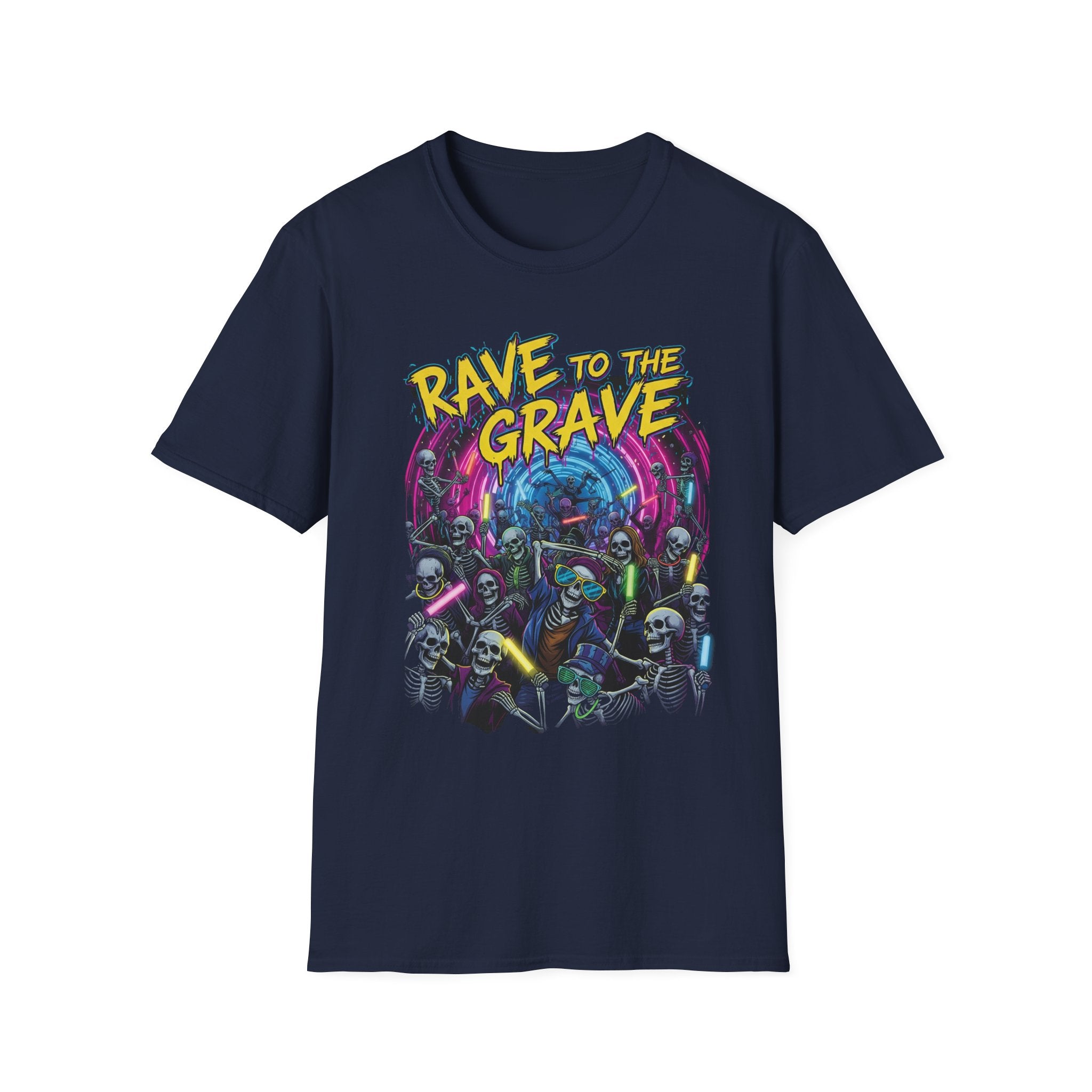 Rave to the Grave Unisex T-Shirt | Festival Wear, Halloween Costume, Gift for Party Lovers, Music Festival Tee, Graphic Shirt