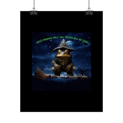 Witch Parking Only Toad Rolled Posters