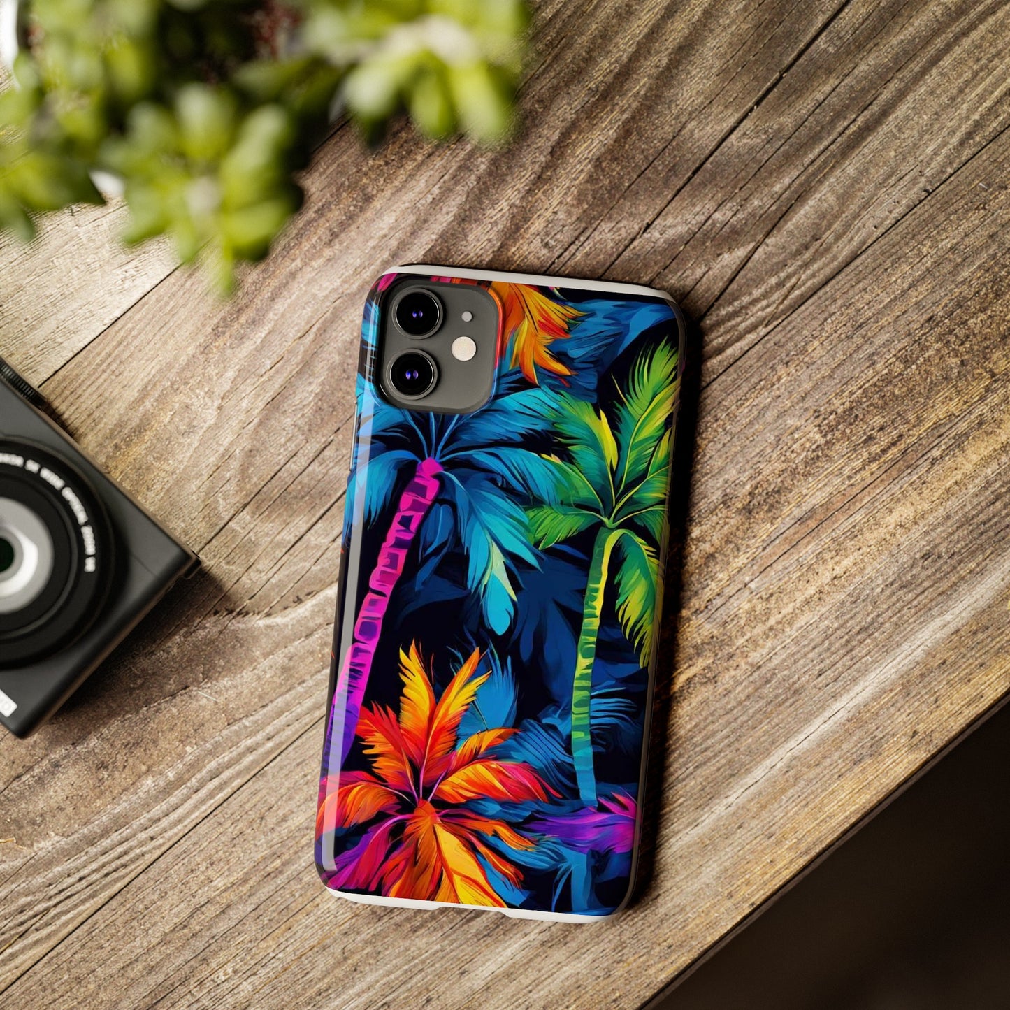 Dark Palm Slim Phone Cases