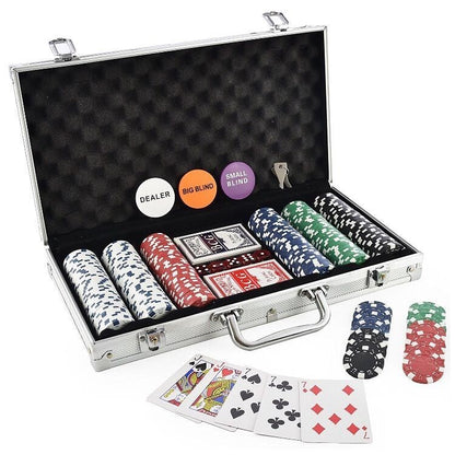 Chips, Dice Style, Poker Suit, Aluminum Box