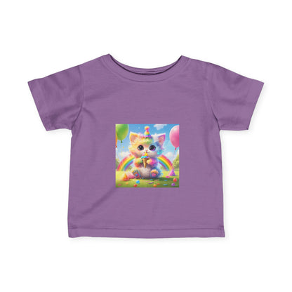 Rainbow Kitten Infant Tee - Cute and Colorful Baby Shirt for Playtime