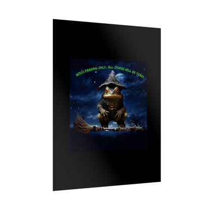 Witch Parking Only Toad Rolled Posters