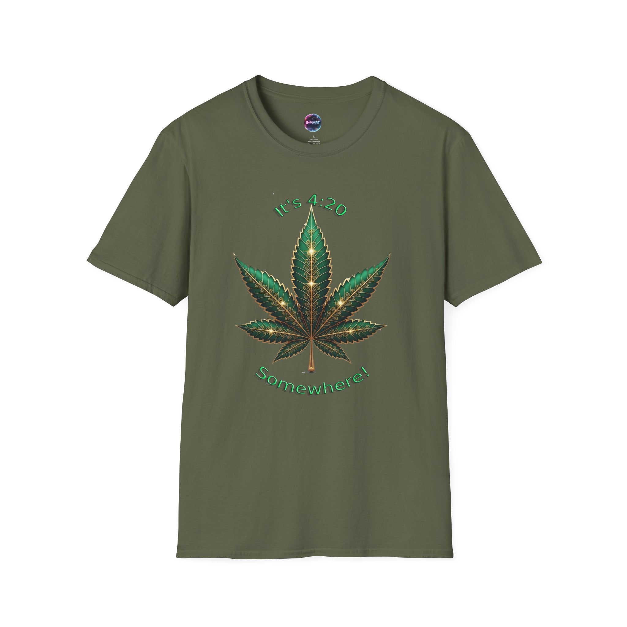 It's 420 Somewhere Vibes Unisex T-Shirt - Perfect for Cannabis Enthusiasts, Gifts, Festivals, Casual Wear, and Celebrations! - S-Mart Shop Smart Treasures