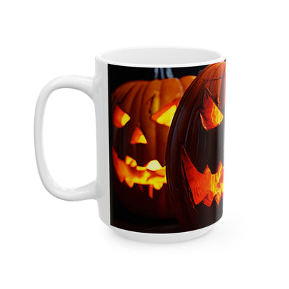 Halloween Jack O Lantern Ceramic Mug, (11oz, 15oz)