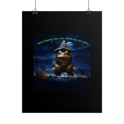 Witch Parking Only Toad Rolled Posters