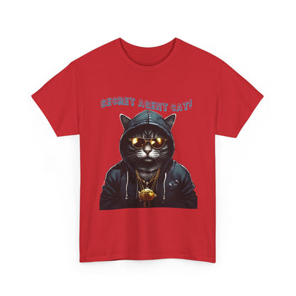 Secret Agent Cat Unisex Heavy Cotton Tee