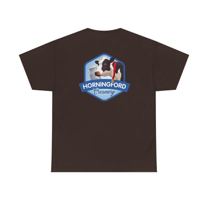 Horningford Creamery Unisex Heavy Cotton Tee - Farm Fresh Design with Cow Graphic