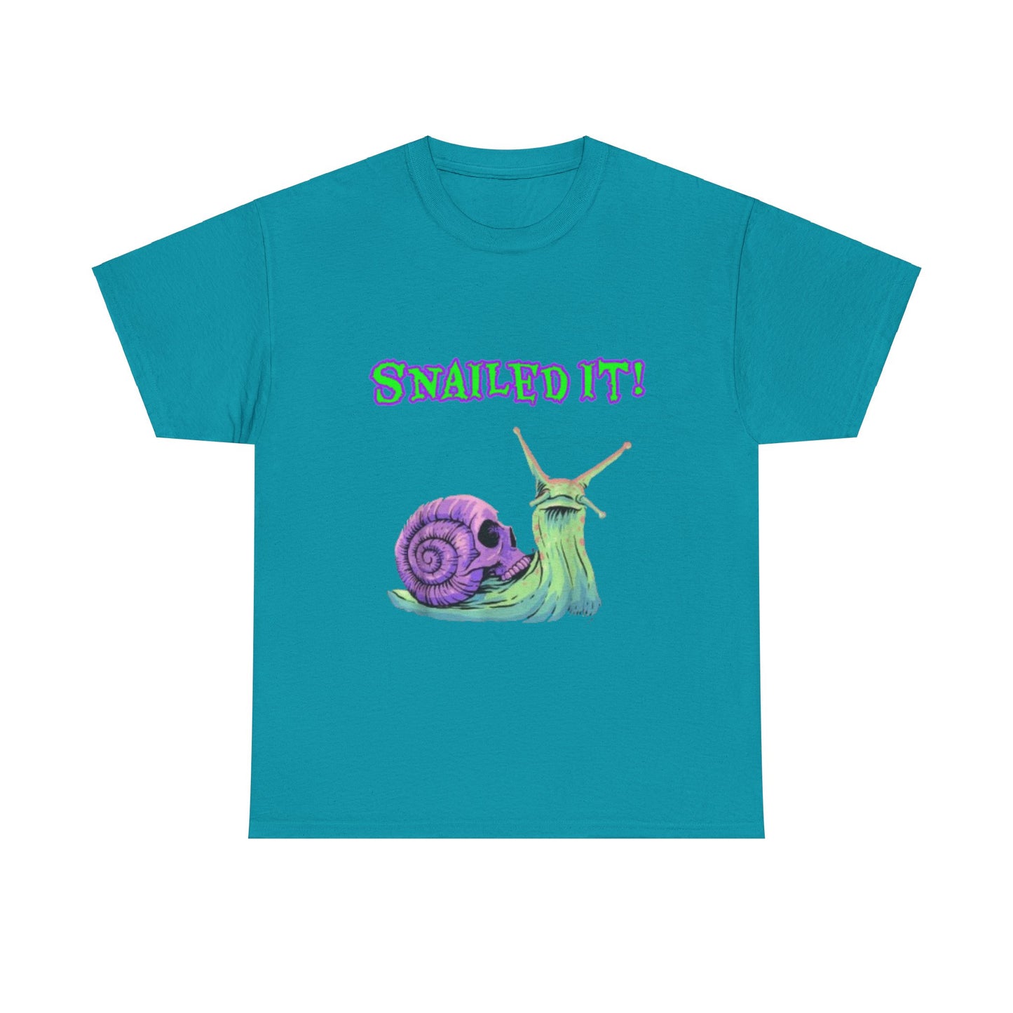 Snail Themed Unisex Heavy Cotton Tee - "Snailed It!" T-Shirt for Fun Loving Individuals