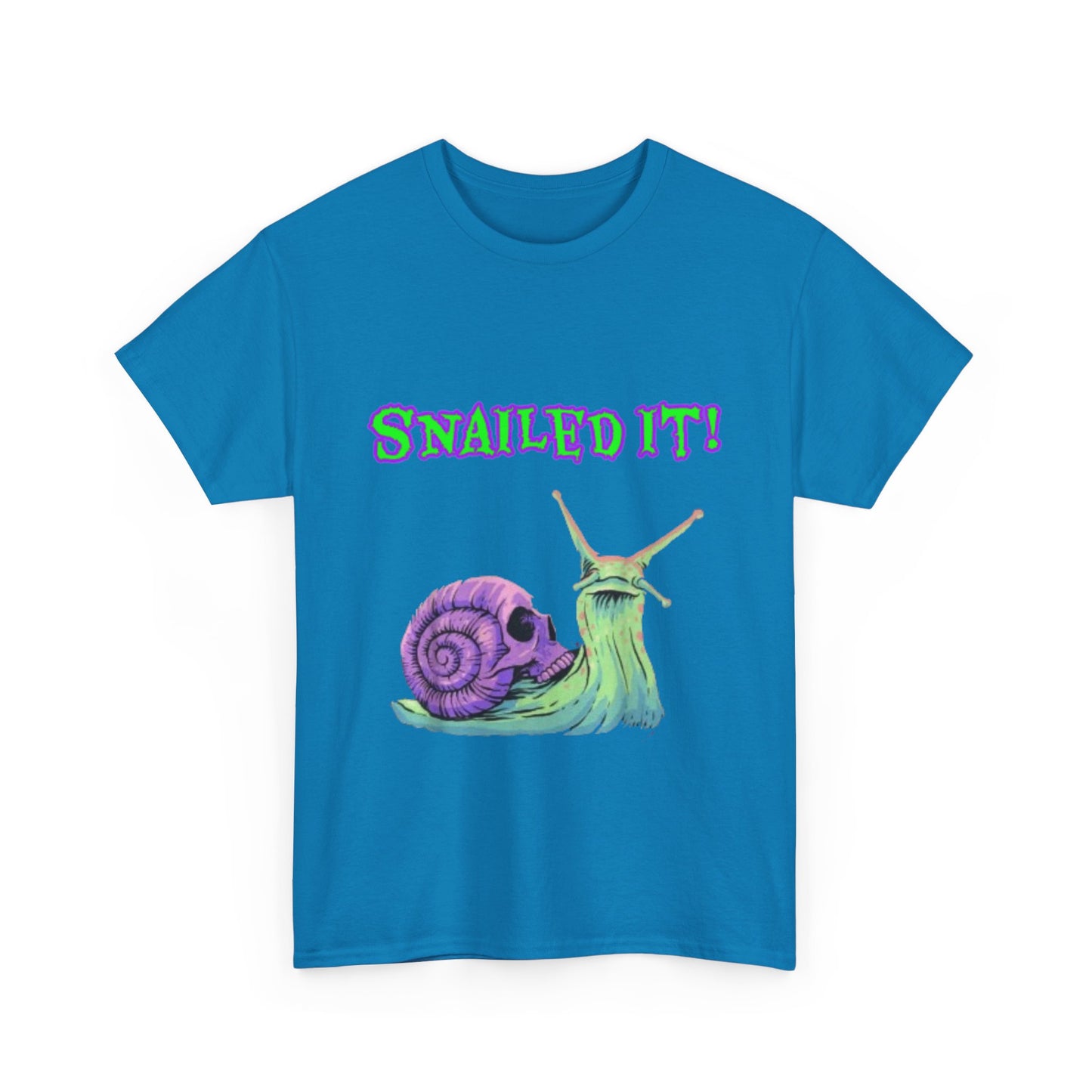 Snail Themed Unisex Heavy Cotton Tee - "Snailed It!" T-Shirt for Fun Loving Individuals