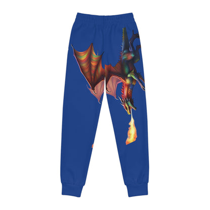 Youth Dragon Fire Joggers - Cool Blue Sportswear for Young Adventurers